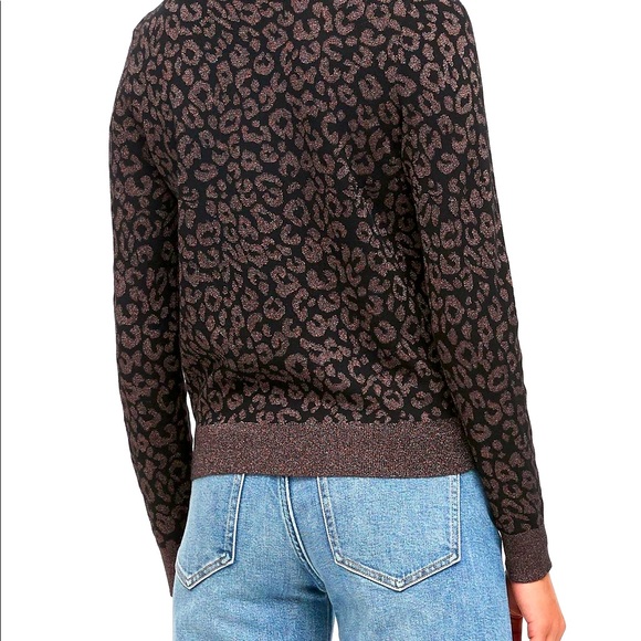 Banana Republic Gold and black metallic leopard print sweater-XL - Picture 2 of 6